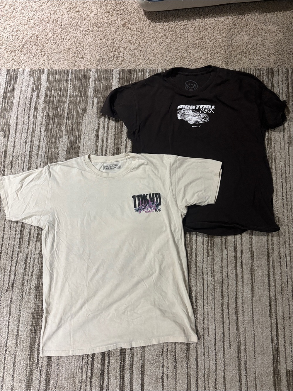 Tokyo Racing Graphic Tee + Nightfall NRX Car Shirt - Dark Brown & Cream